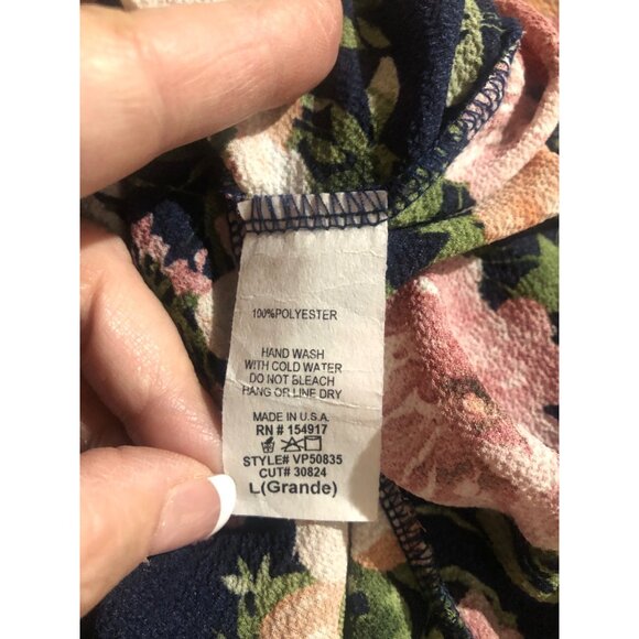 Vine and Love Dress Shorts Underneath Womens Size Large Navy Floral Cute Comfy - Picture 8 of 9